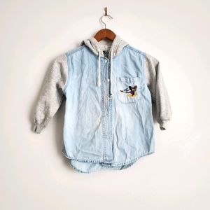 VINTAGE Mickey Jerry Leigh Chambray Jersey Hoodie